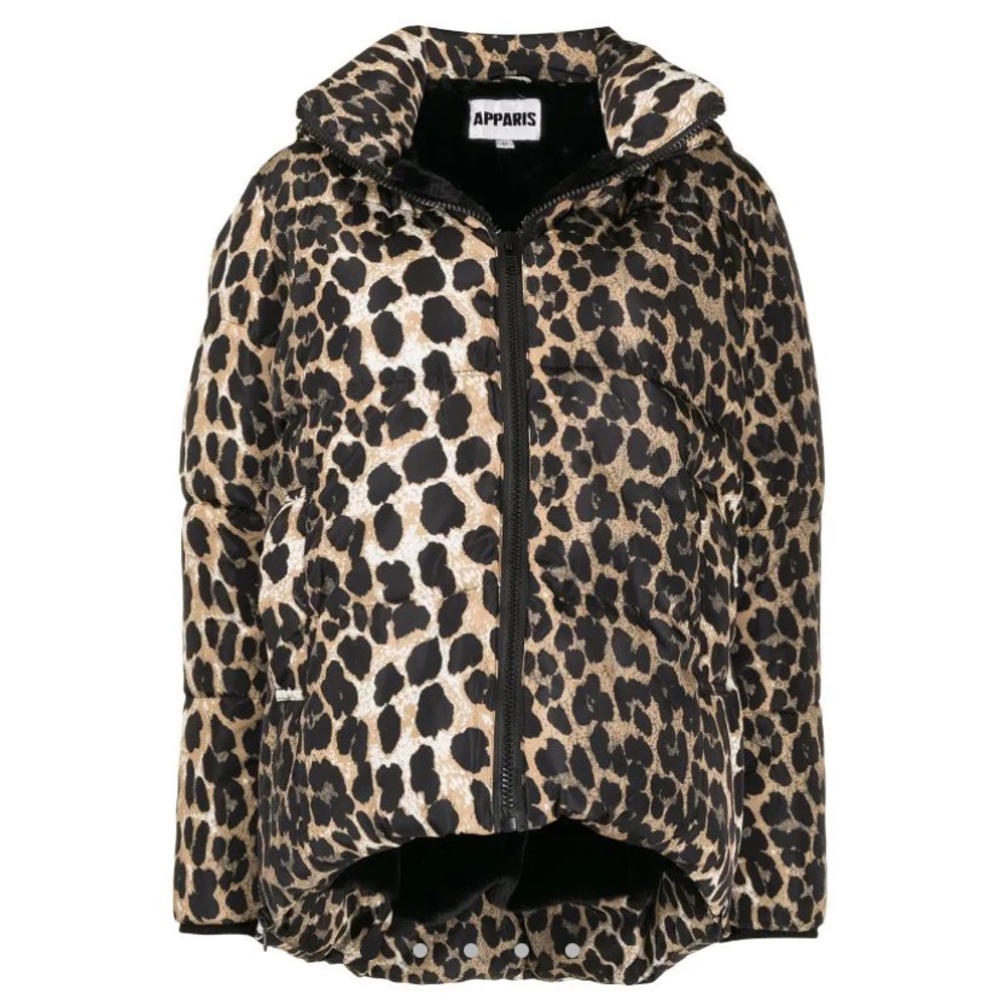 NWT Apparis Rhea Puffer Jacket Coat Leopard XS